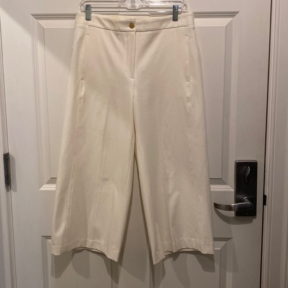Ann Taylor Wide leg ivory crop pant. - Picture 1 of 4